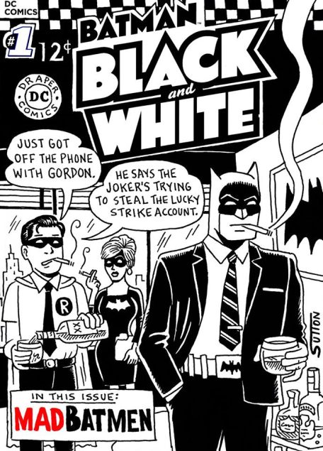 BATMAN: BLACK AND WHITE Parody Comic Book Cover by Ward Sutton – Chip Kidd